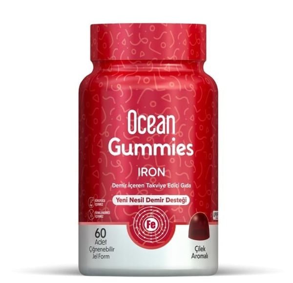 Ocean Gummies Iron 60 adet Çiğnenebilir Form