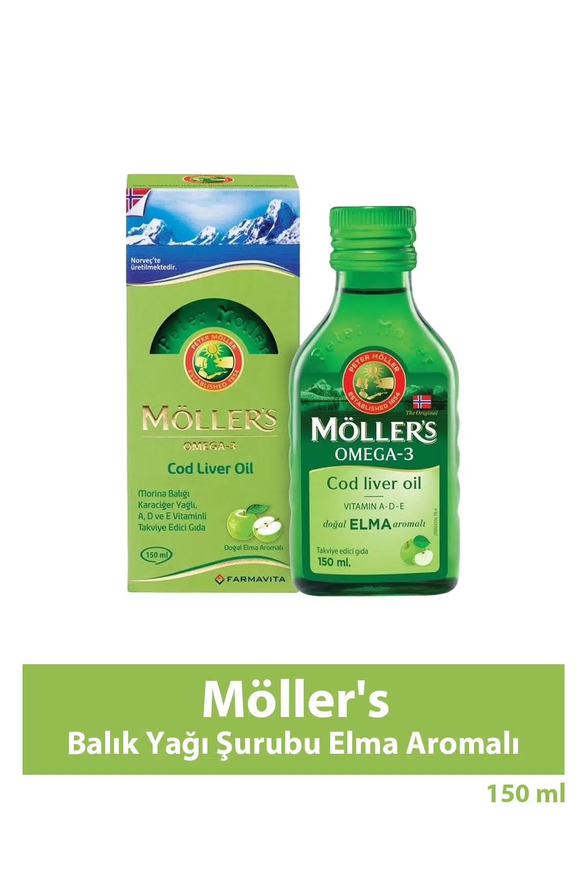 Möller`s Balık Yağı Şurubu Elma Aromalı 150 ml