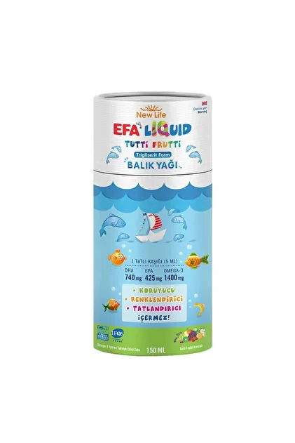 New Life EFA Liquid Tutti Frutti Balık Yağı Şurubu 150 ml