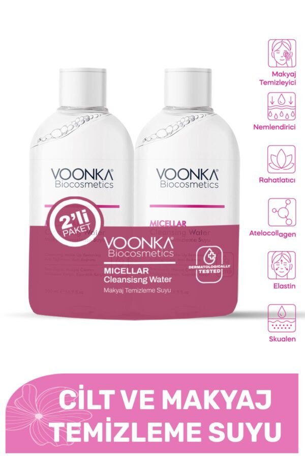 VOONKA Biocosmetics Atelocollagen Kolajen Cilt ve Makyaj Temizleme Suyu 500 ml - İkincisi Hediye
