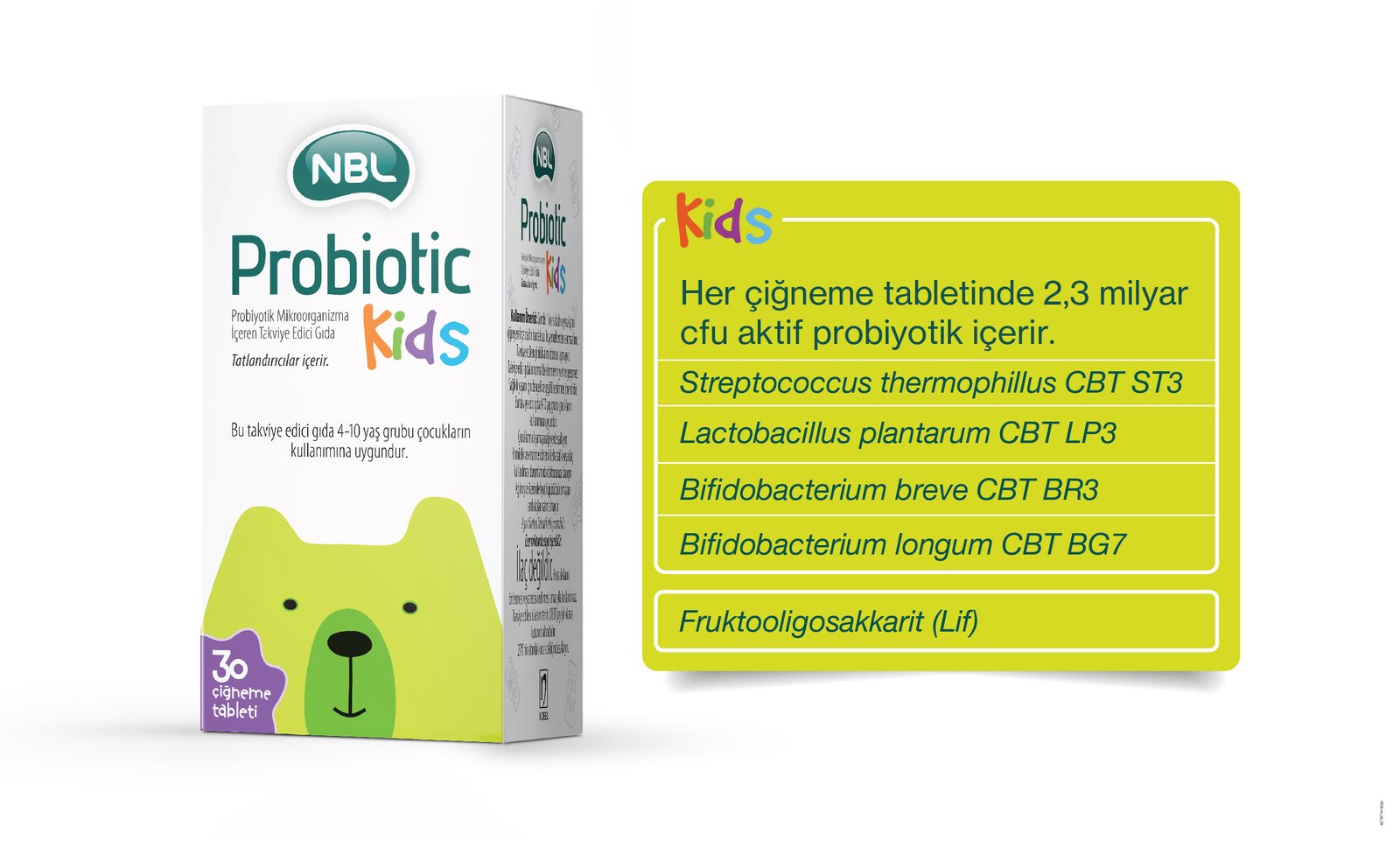 NBL Probiotic Kids 30 Çiğneme Tableti - Görsel 2