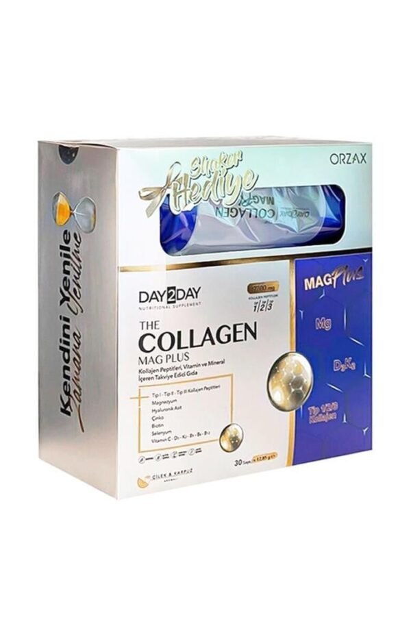 Day 2 Day Collagen Mag Plus Çilek Karpuz Aromalı 30 Saşe + Shaker Hediyeli