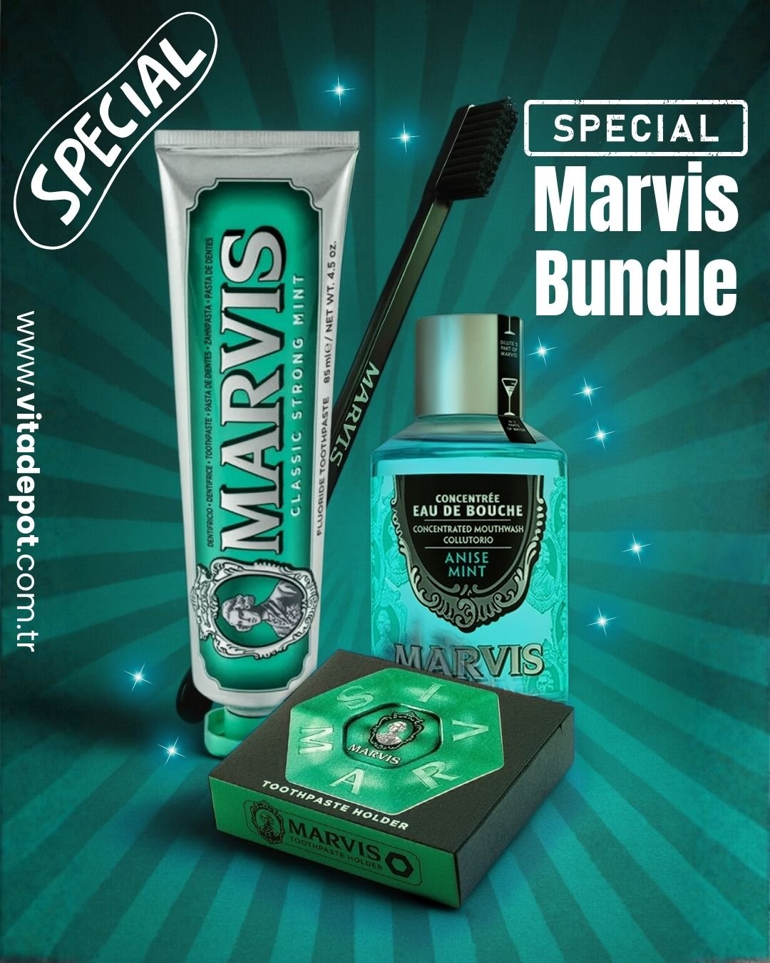 Marvis Classic Strong Mint Diş Bakım Seti